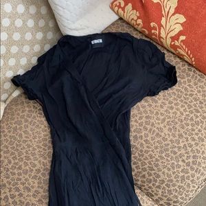 Reformation black wrap front dress